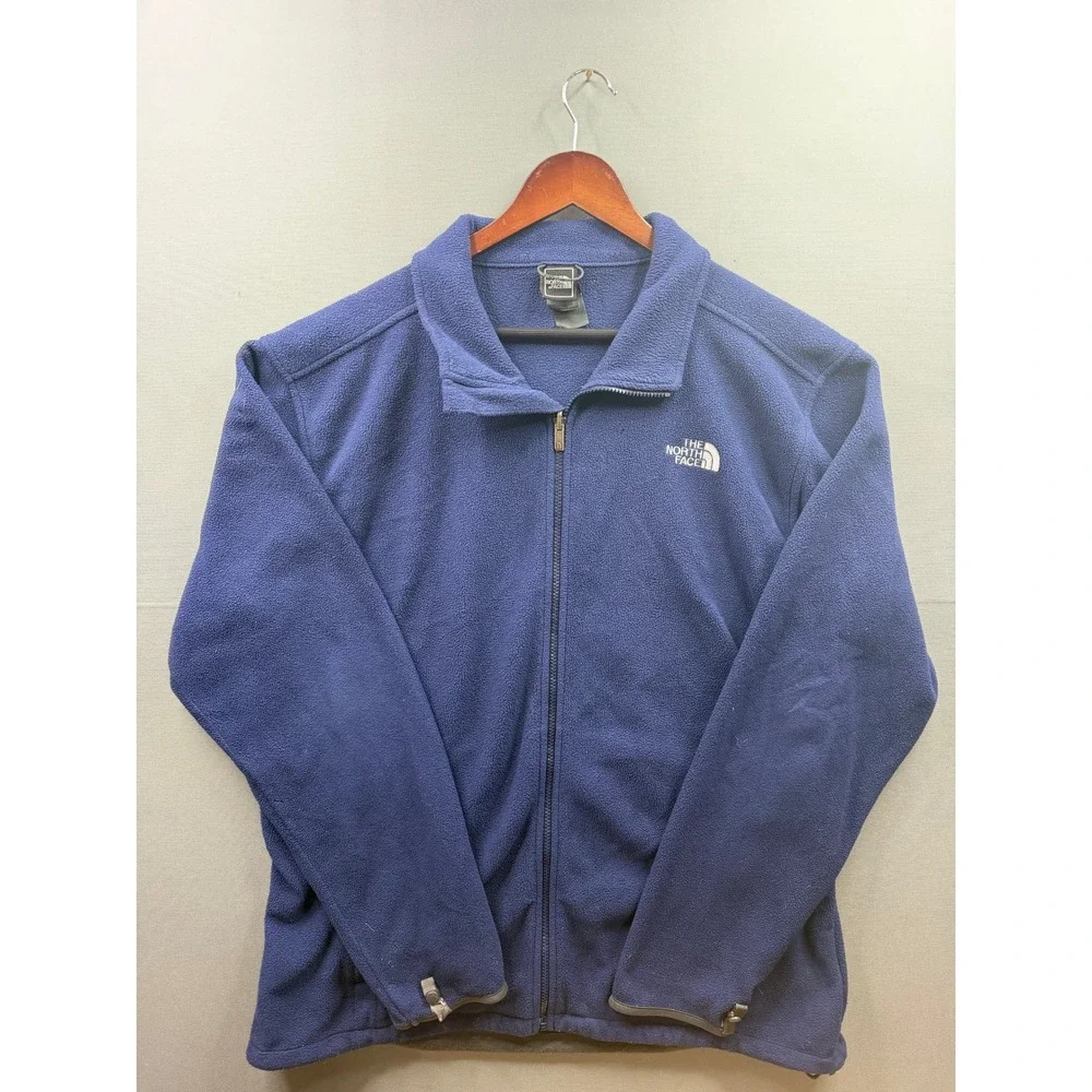 The North Face Fleece Jacket Mens Blue Full Zip Mock Neck XXL